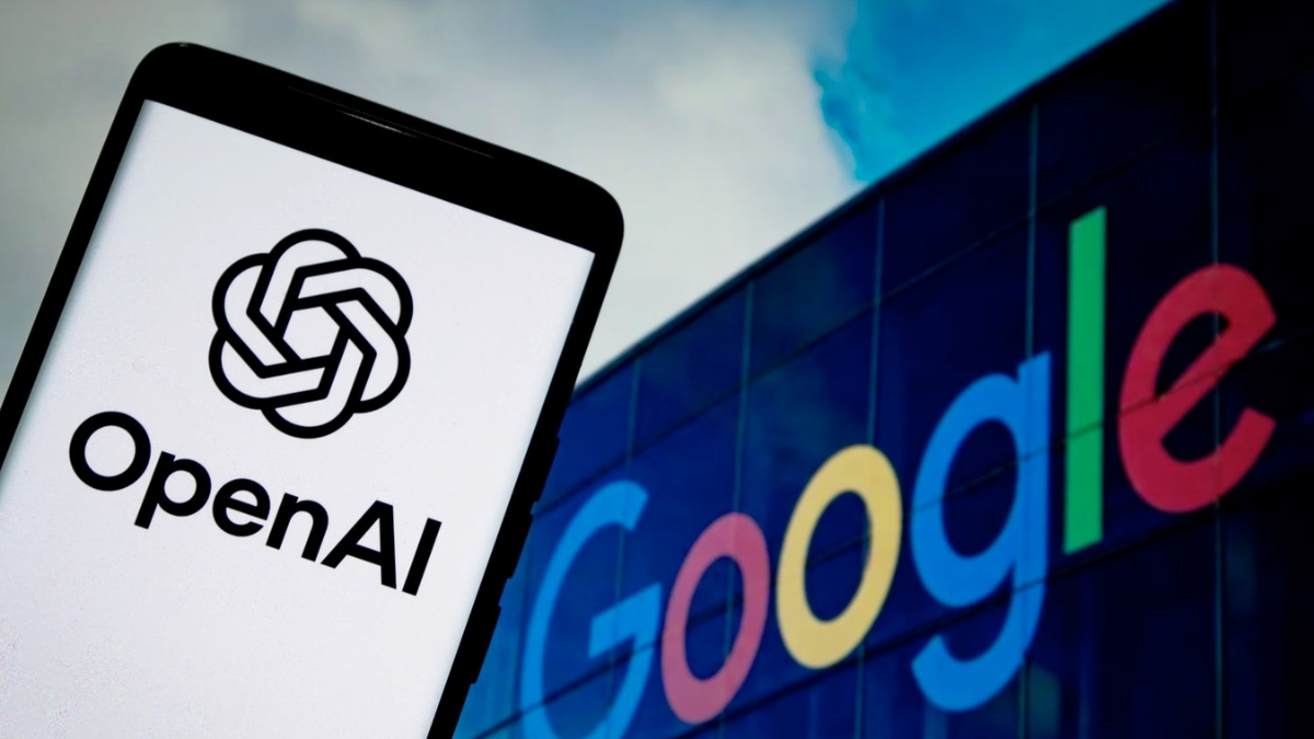 Imagen editorial sobre OpenAI, Google y Anthropic compiten por convertirse en el sistema operativo del trabajo